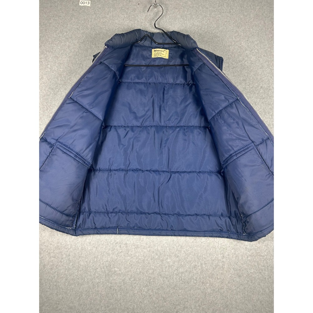 Wedgefield Puffer Vest Solid Navy Blue Medium Vintage 70s 80s Outdoor - Picture 4 of 6